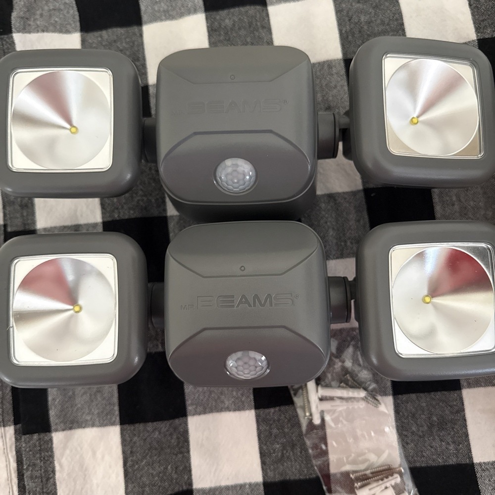 2-NEW Mr. Beams MB3100 Motion Sensor Security Light Gray